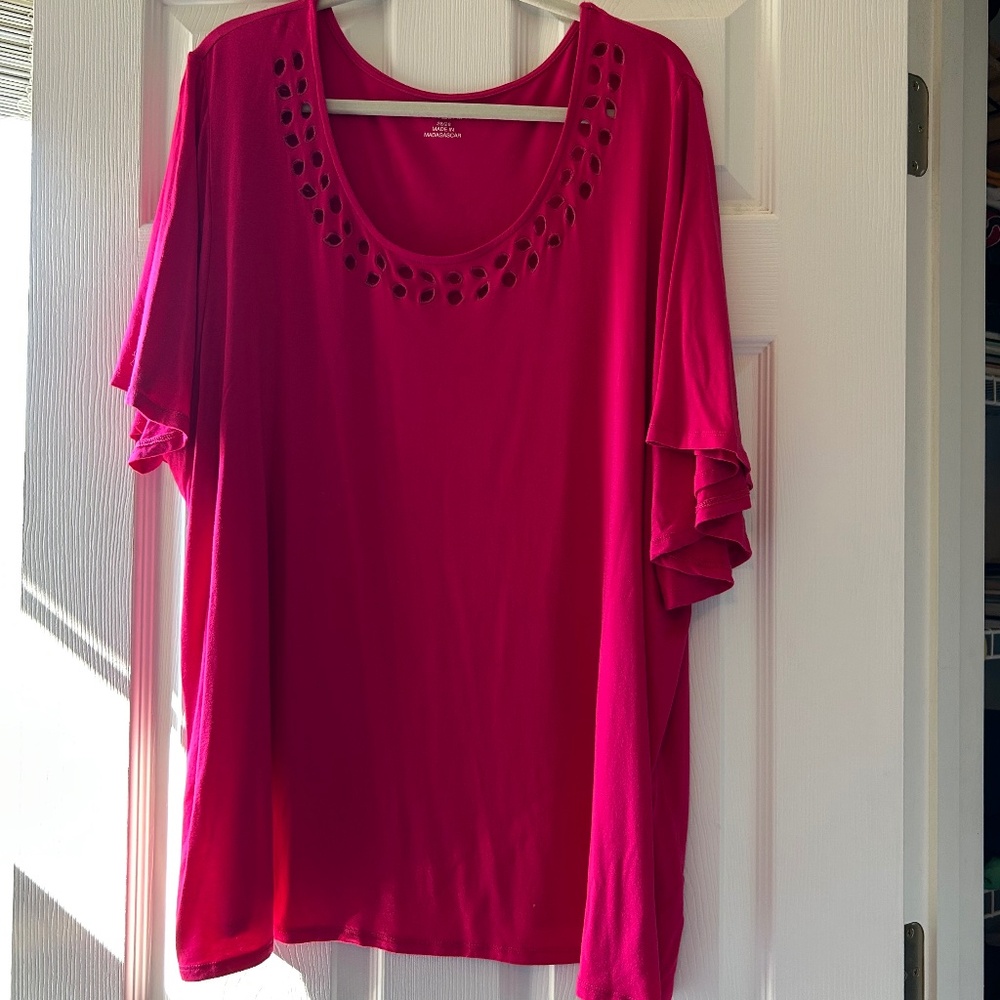 Jessica London 2x Cutout Flutter Sleeve Tunic
